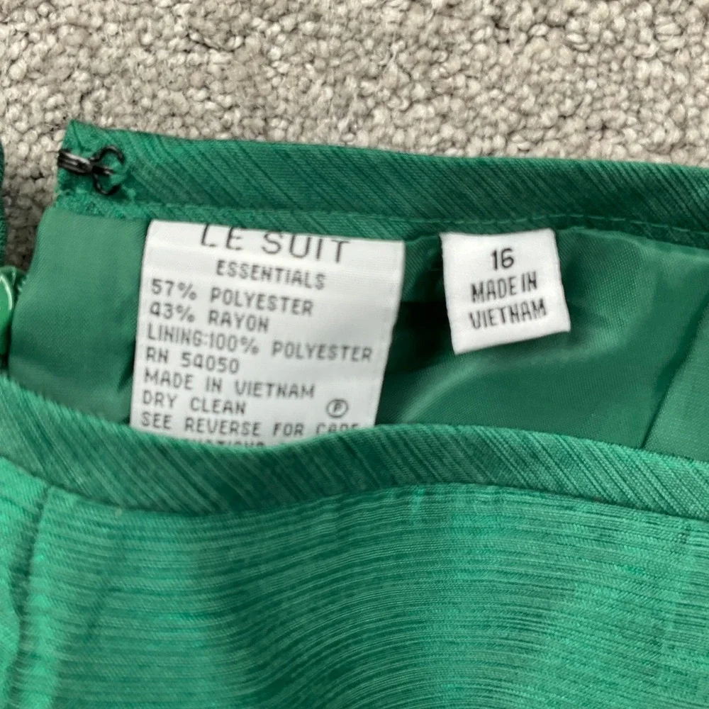 LE SUIT ESSENTIALS Skirt Set Womens Blazer 12 Skirt 16 Green Holiday‎ 2pc Flaws